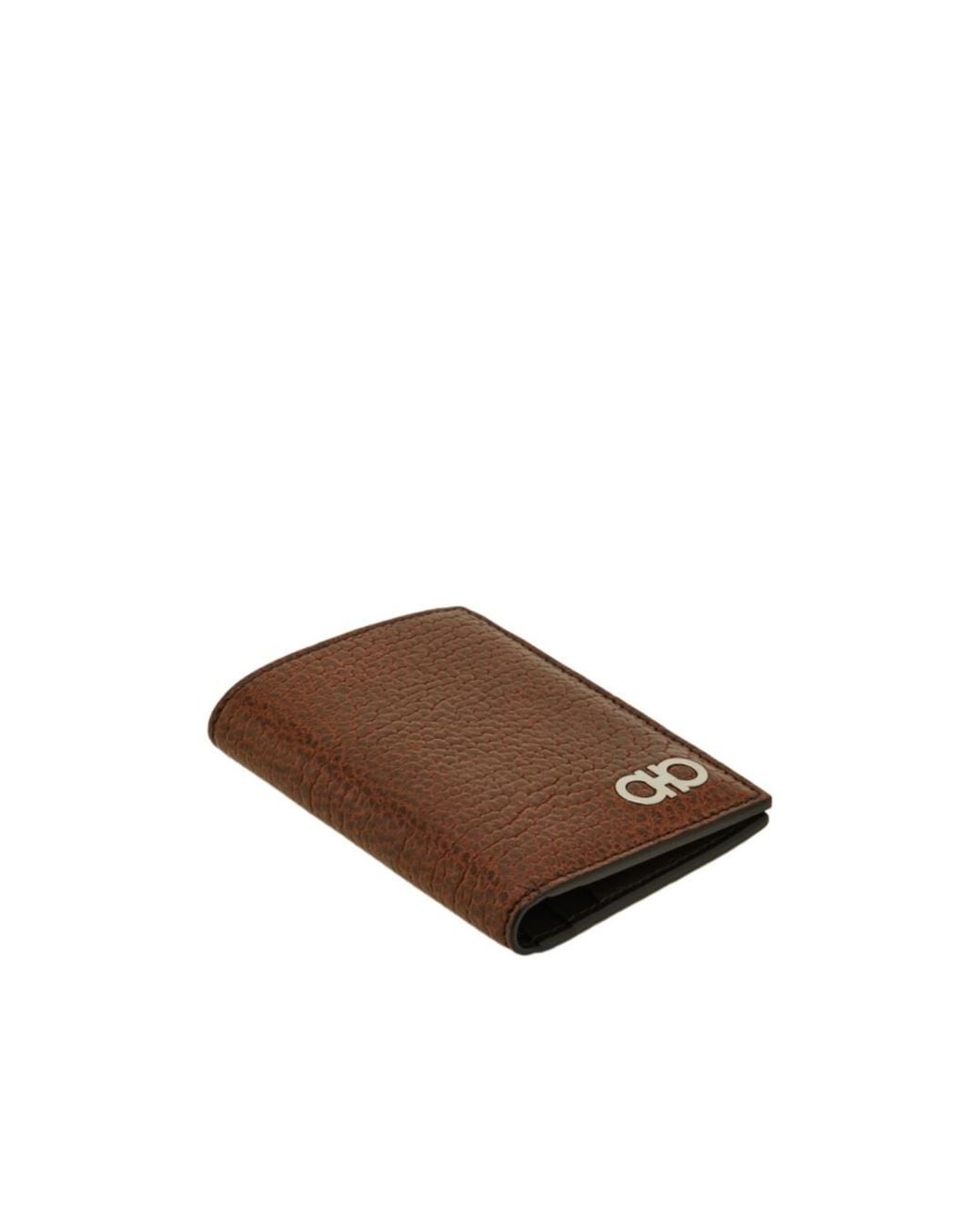 Ferragamo Brown Gancini Credit Card Holder for men