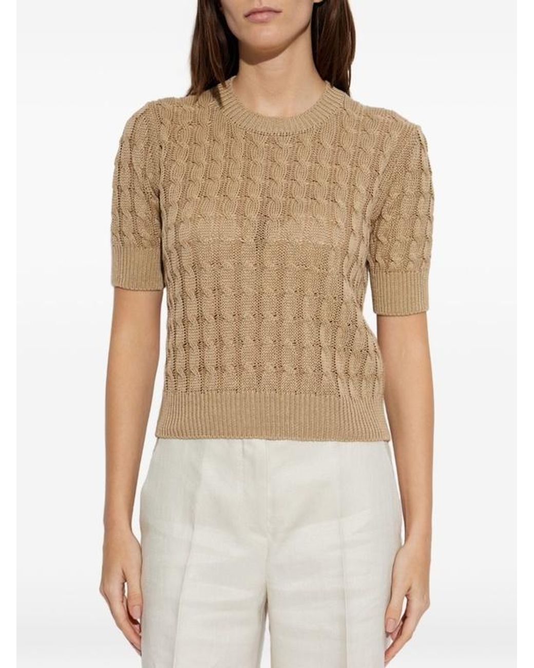 Max Mara Natural Talamo Cable-Knit Jumper