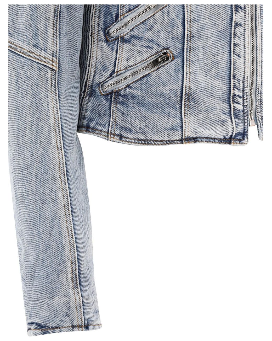 Isabel Marant Blue Leys Band-Collar Denim Jacket