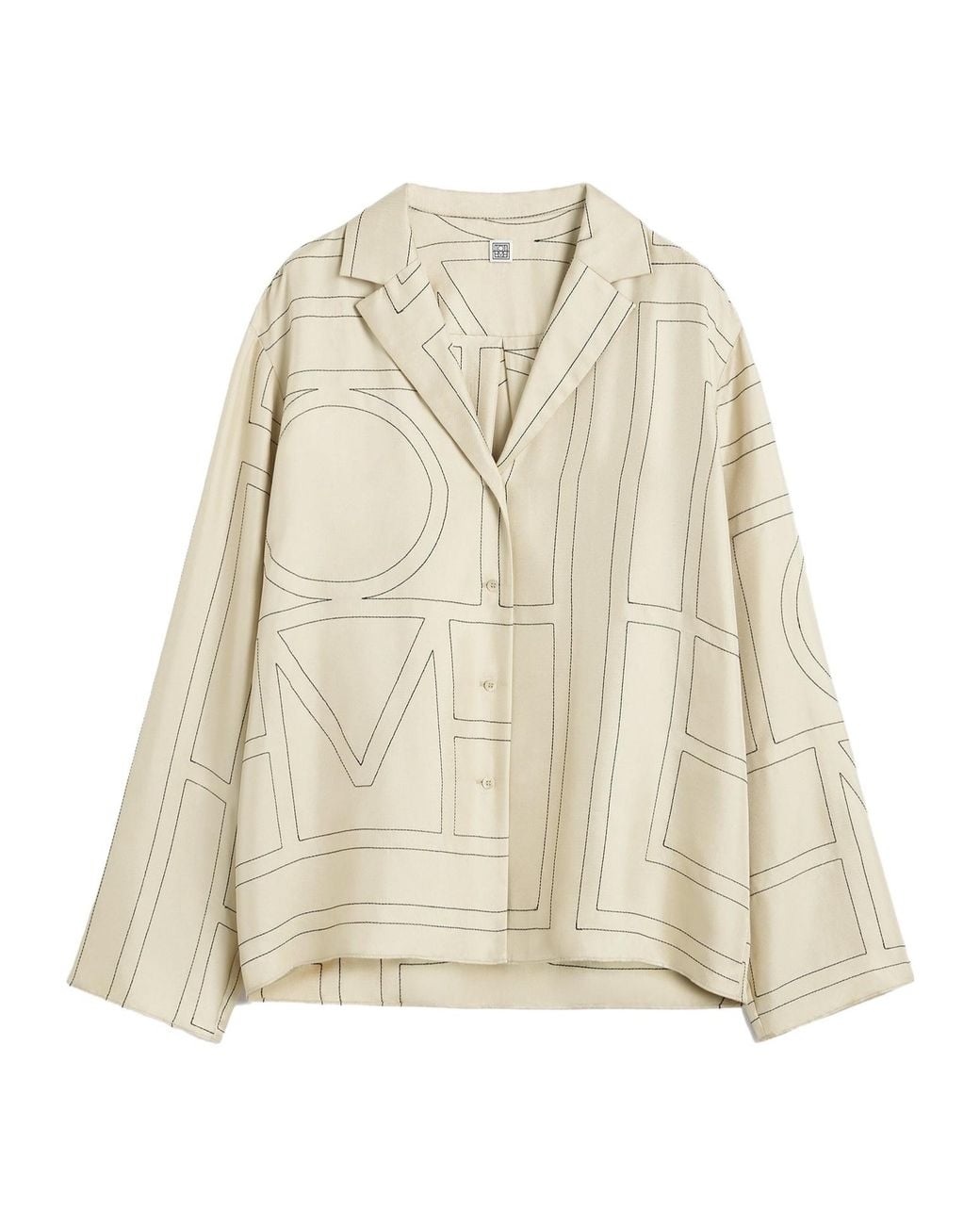 Totême Natural Totême Monogram-Print Satin Shirt