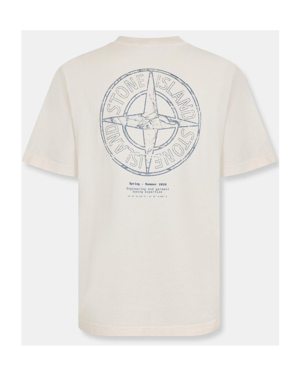 Stone Island White Logo Short-Sleeved T-Shirt for men
