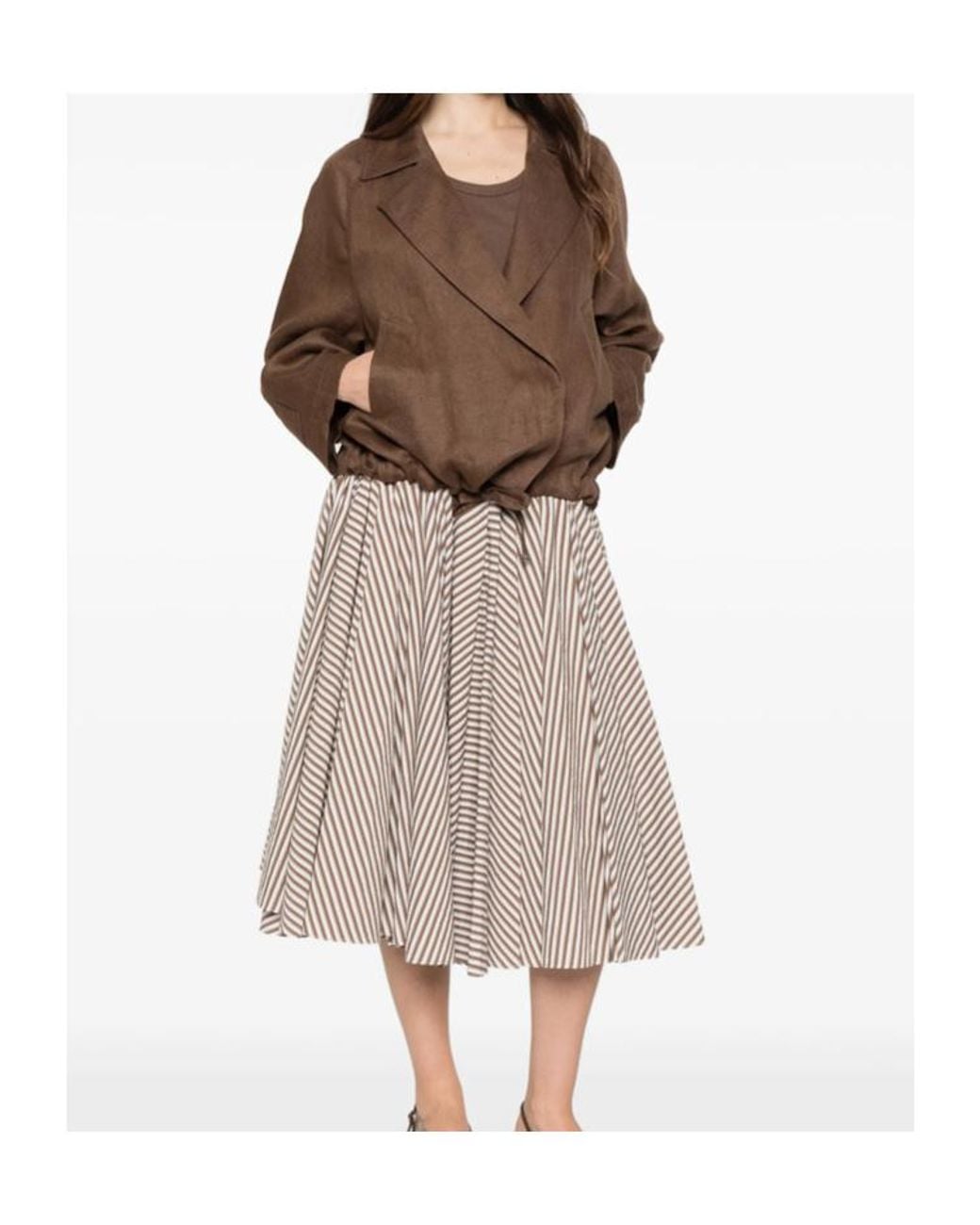 Brunello Cucinelli Brown Long-Sleeve Casual Jacket