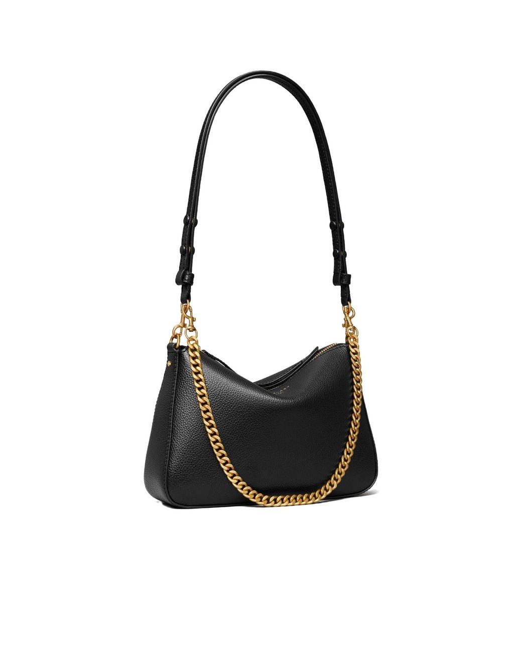 Tory Burch Black Perry Zip-Top Leather Shoulder Bag