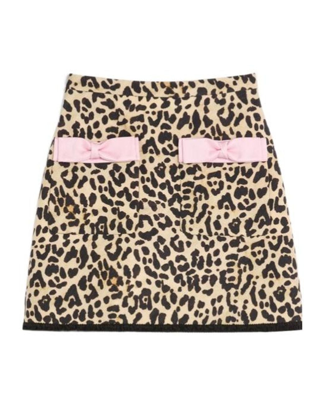 Valentino Multicolor Bow Detailed Animal Patterned Skirt