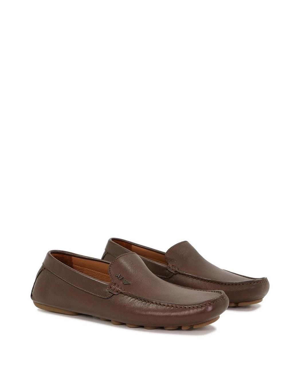 Armani Jeans Brown Logo Details Business Casual Shoes for men