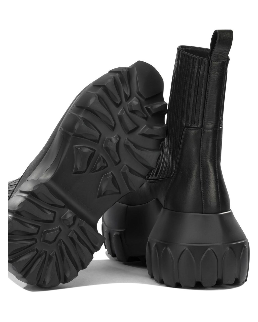 Rick Owens Black Platform Pull On Boots