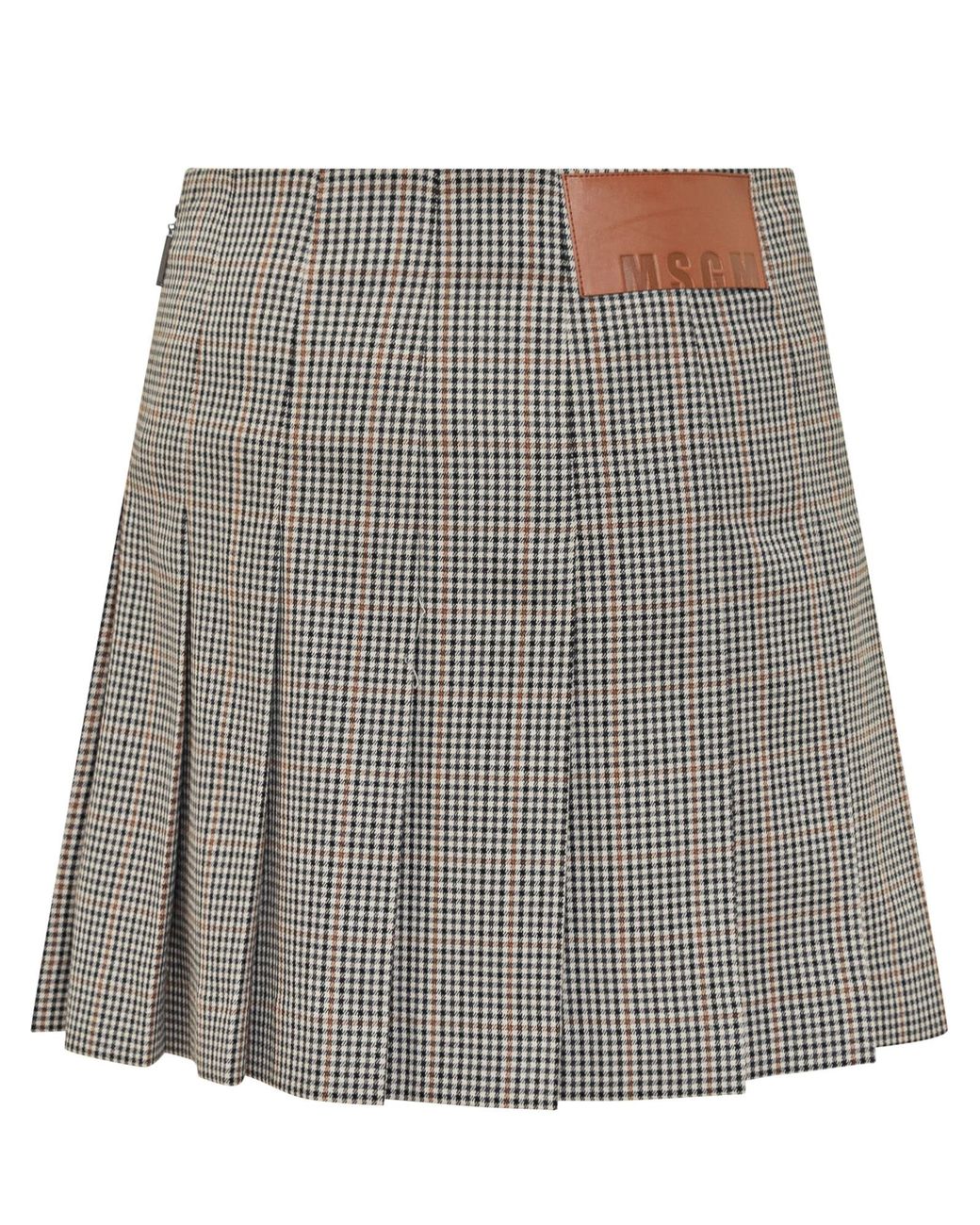 MSGM Gray Plissé Mini Skirt