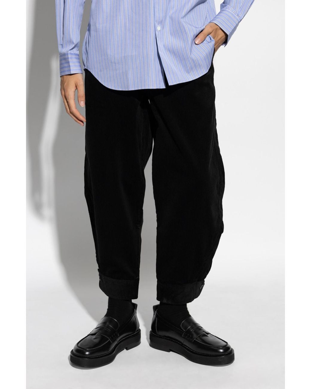 Comme des Garçons Black Corduroy Casual Pants for men
