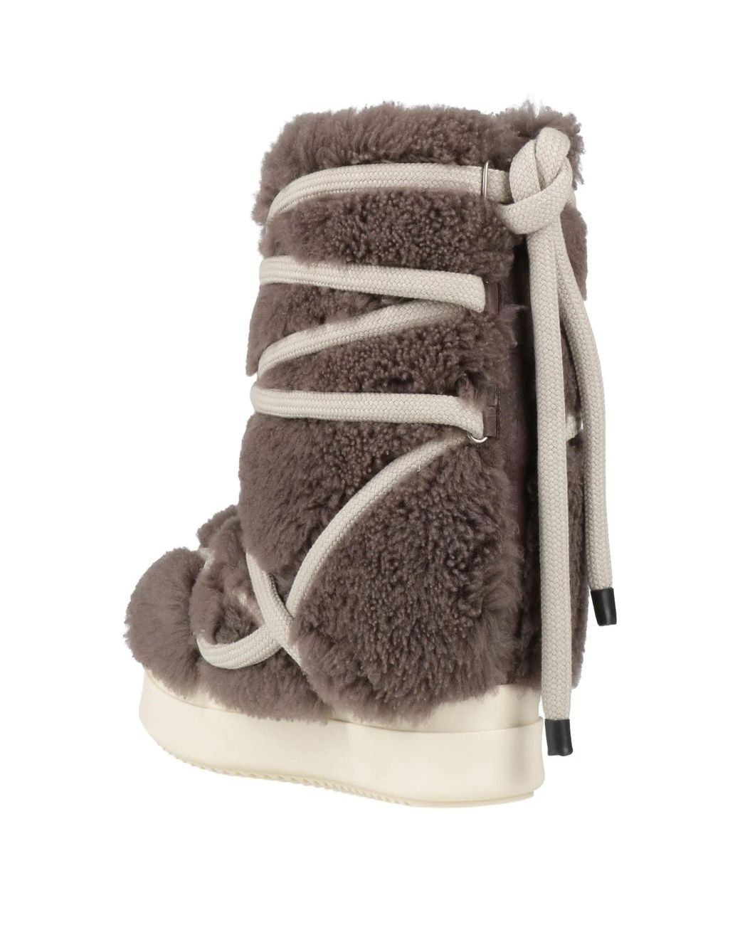 Rick Owens Gray Fleece-Lined Thick-Soled Boots