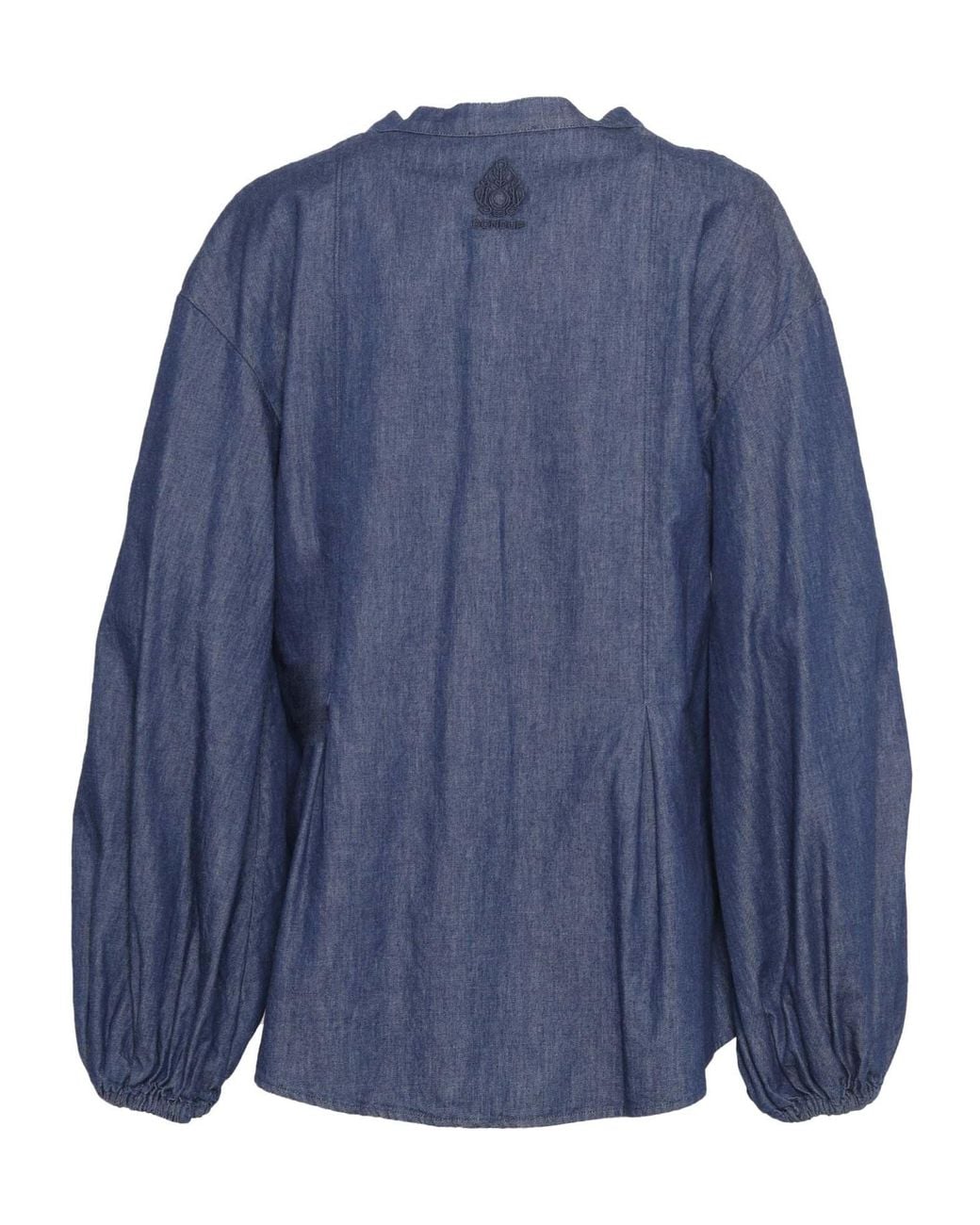 Dondup Blue Long Sleeved V-Neck Blouse