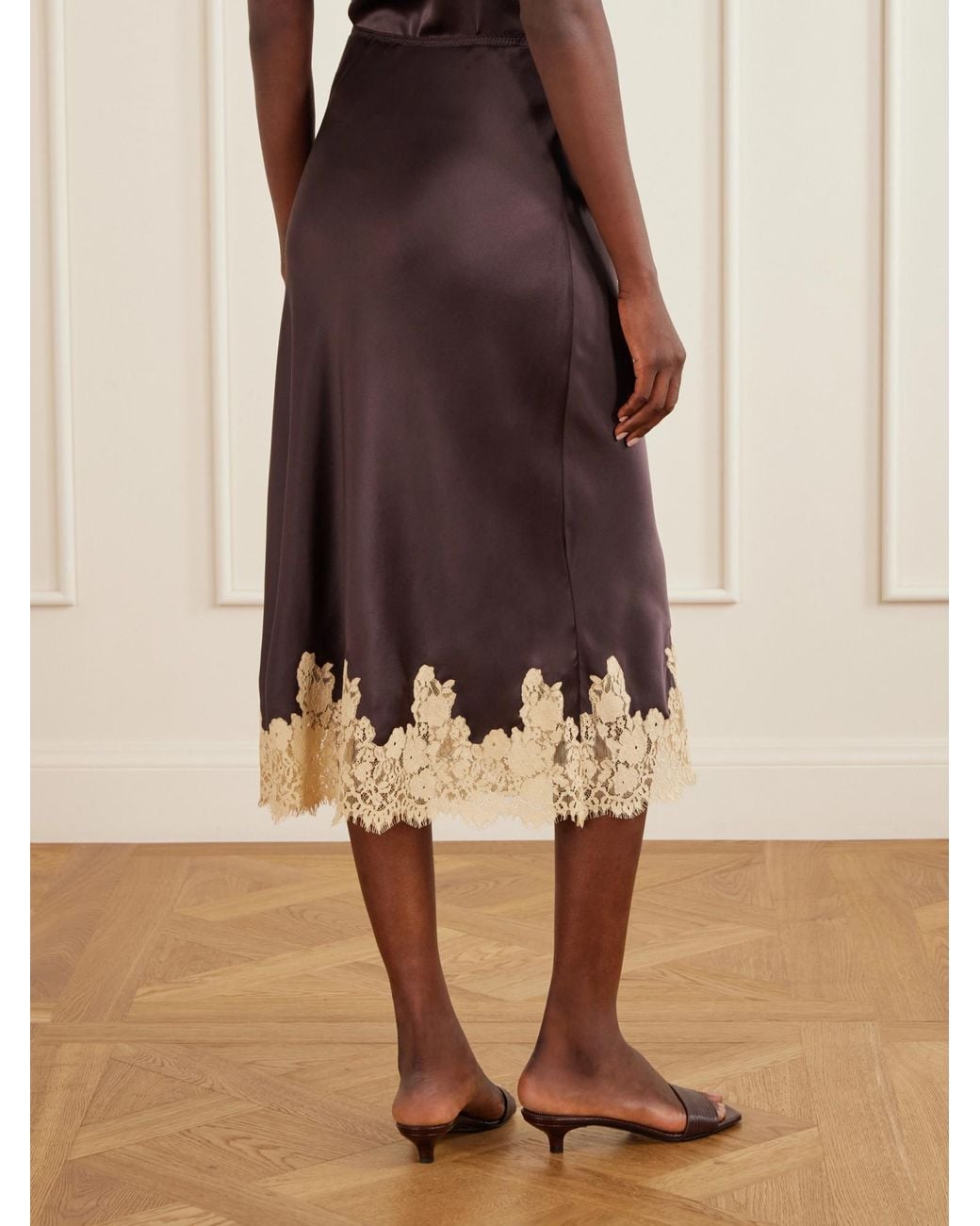 Doen Purple Silk Midi Skirt