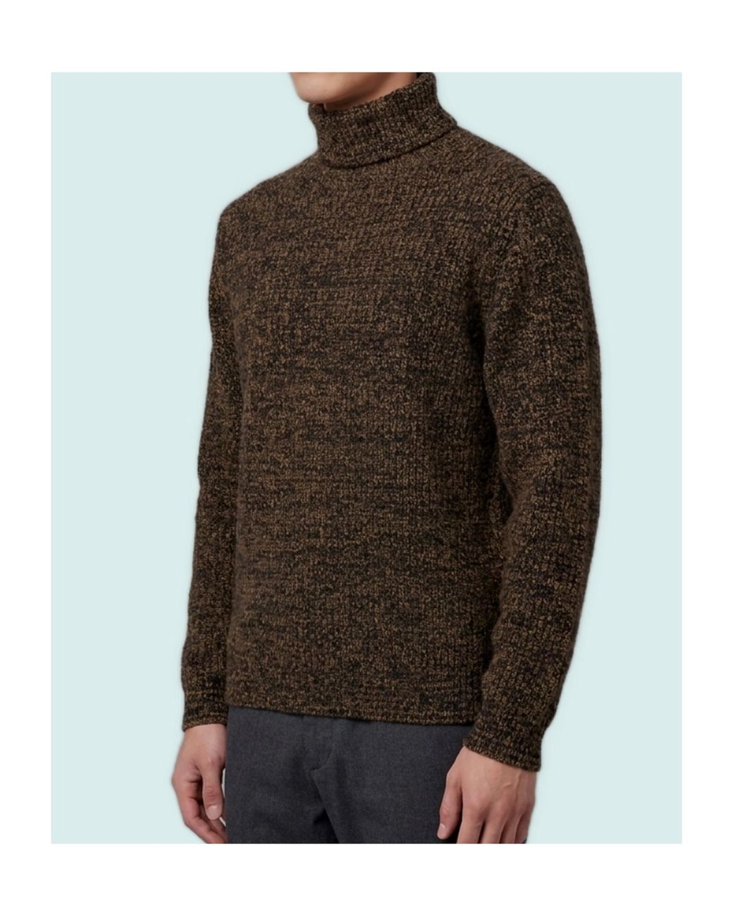 Lemaire Brown Mélange Turtleneck Knitted Jumper for men