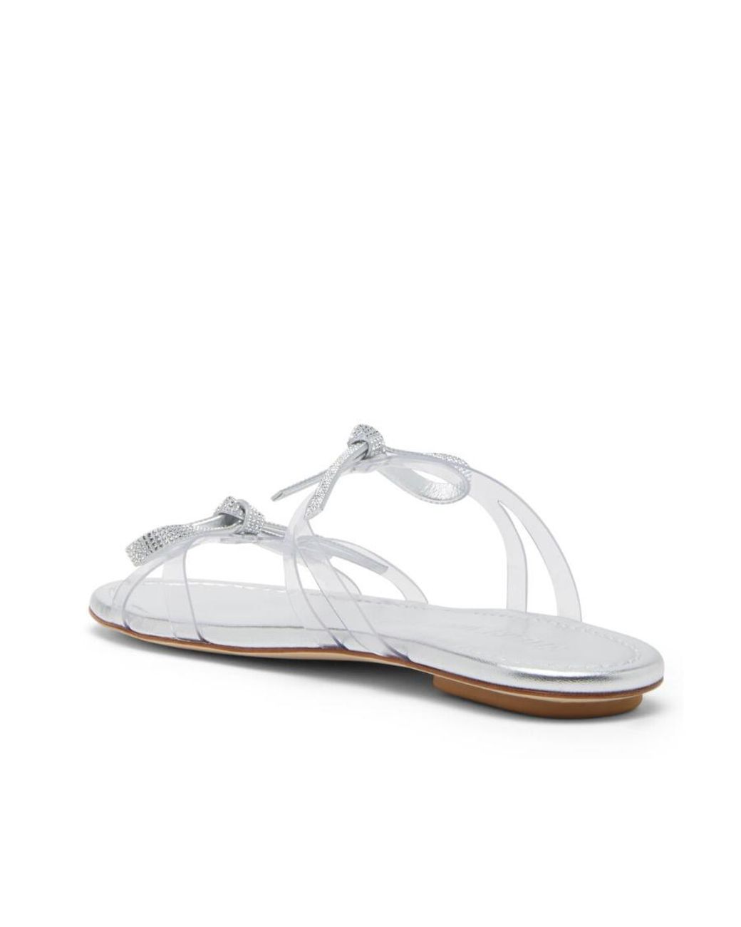 Stuart Weitzman White Bow-Tie Slippers