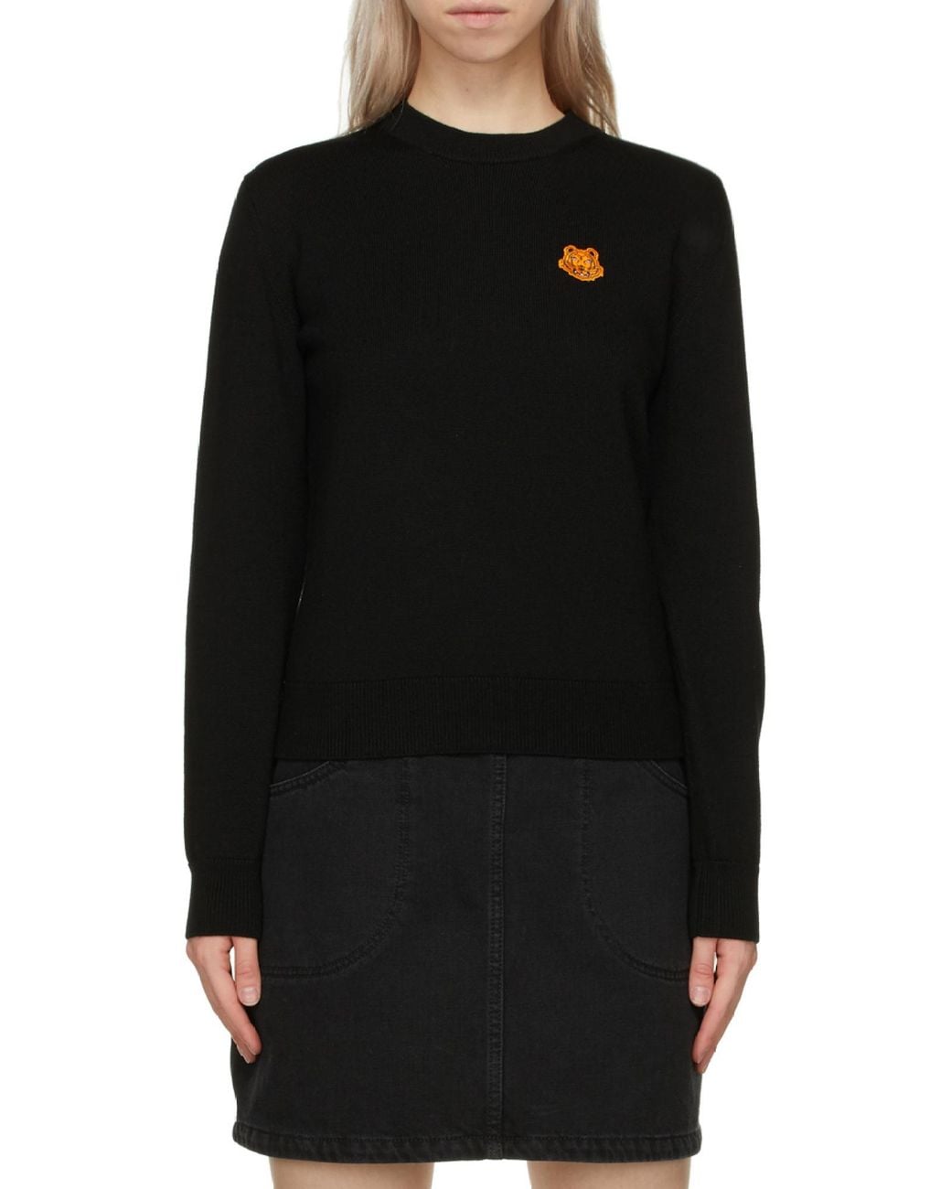 KENZO Black Tiger Crest Knit Jumper