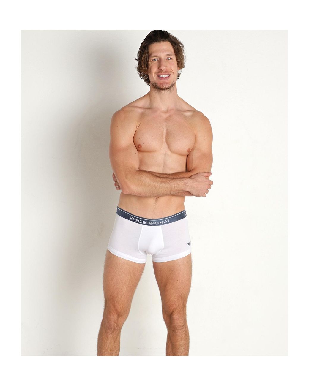 Emporio Armani White Elastic Waist Underwear for men