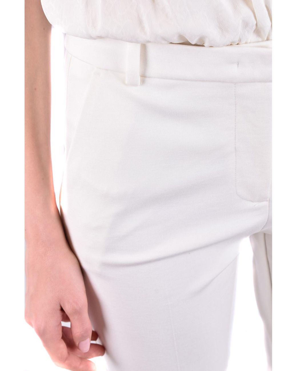 Pinko White Belt-Loop Casual Trousers
