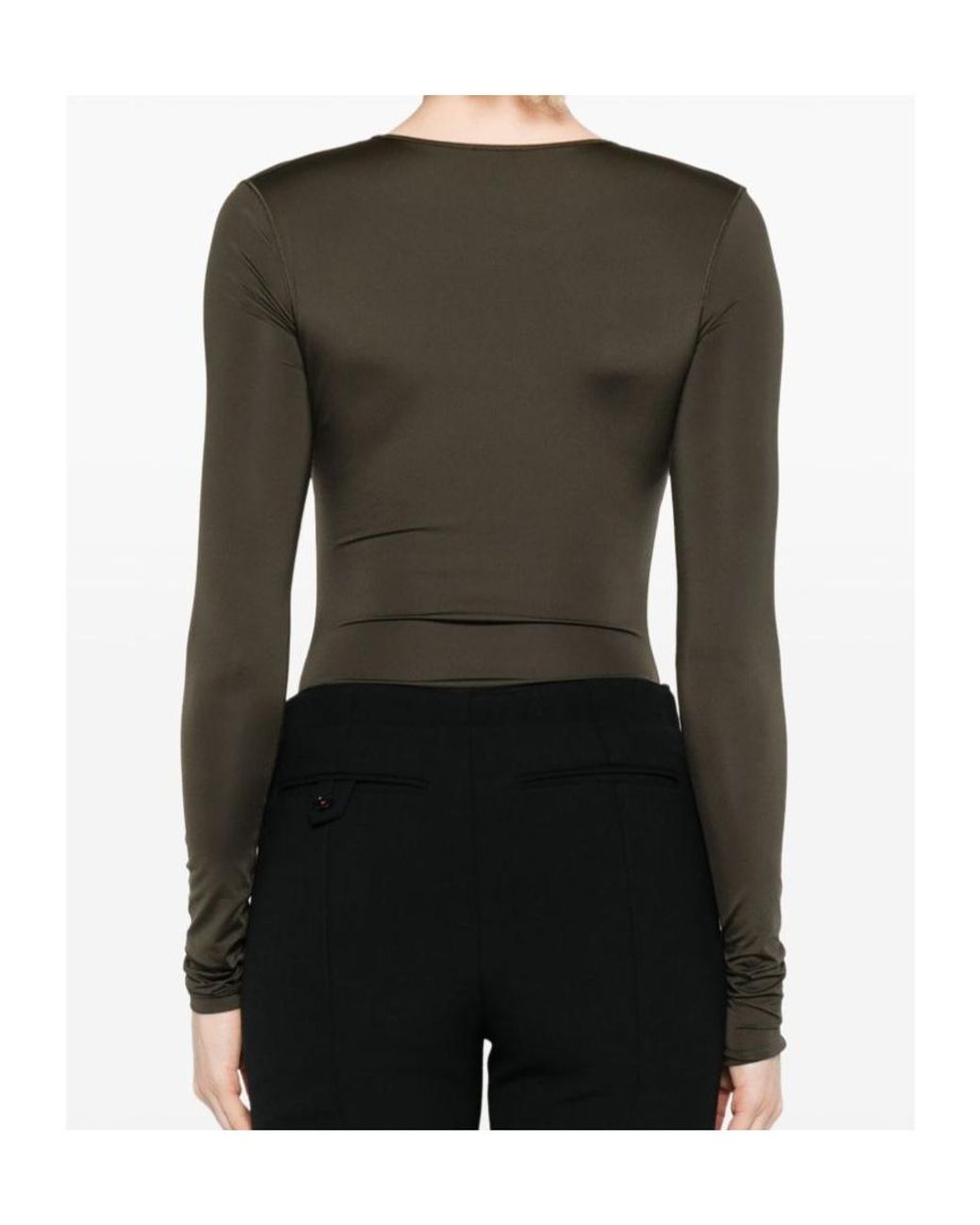 DIESEL Green Oval D Cut Out Logo Bodysuit