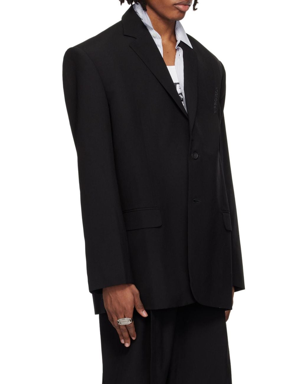 Y. Project Black Pinched Front Dropd Shoulder Blazer for men