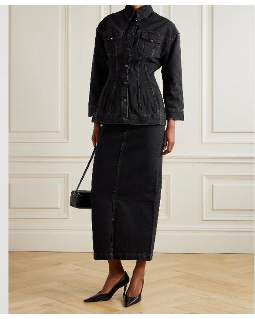 Wardrobe NYC Black Denim Maxi Skirt