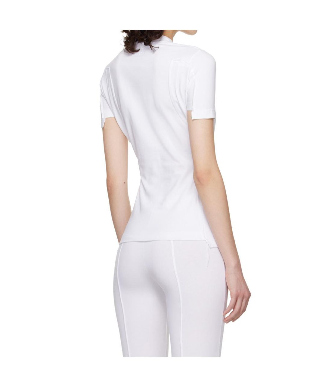 Vetements White Stretch Cotton Knit T-Shirt