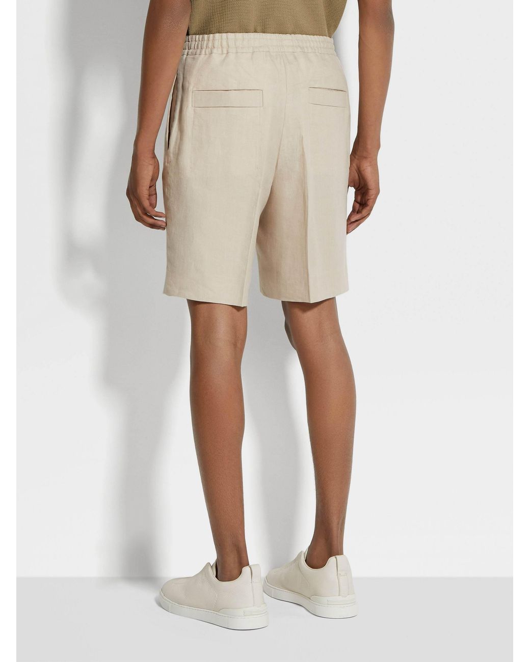 Zegna Natural Oasi Lino Linen Shorts for men