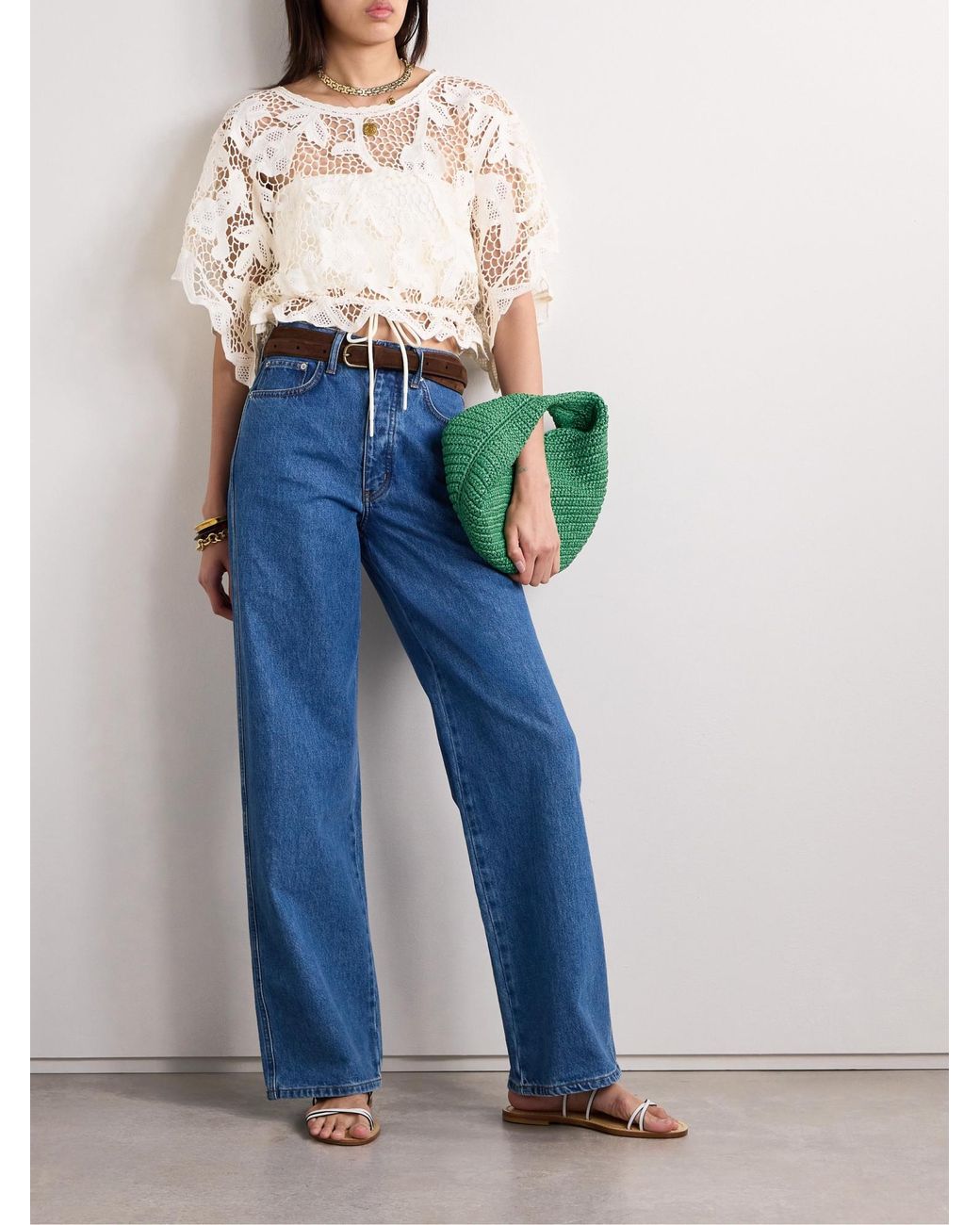 Zimmermann White Lace Crop Top