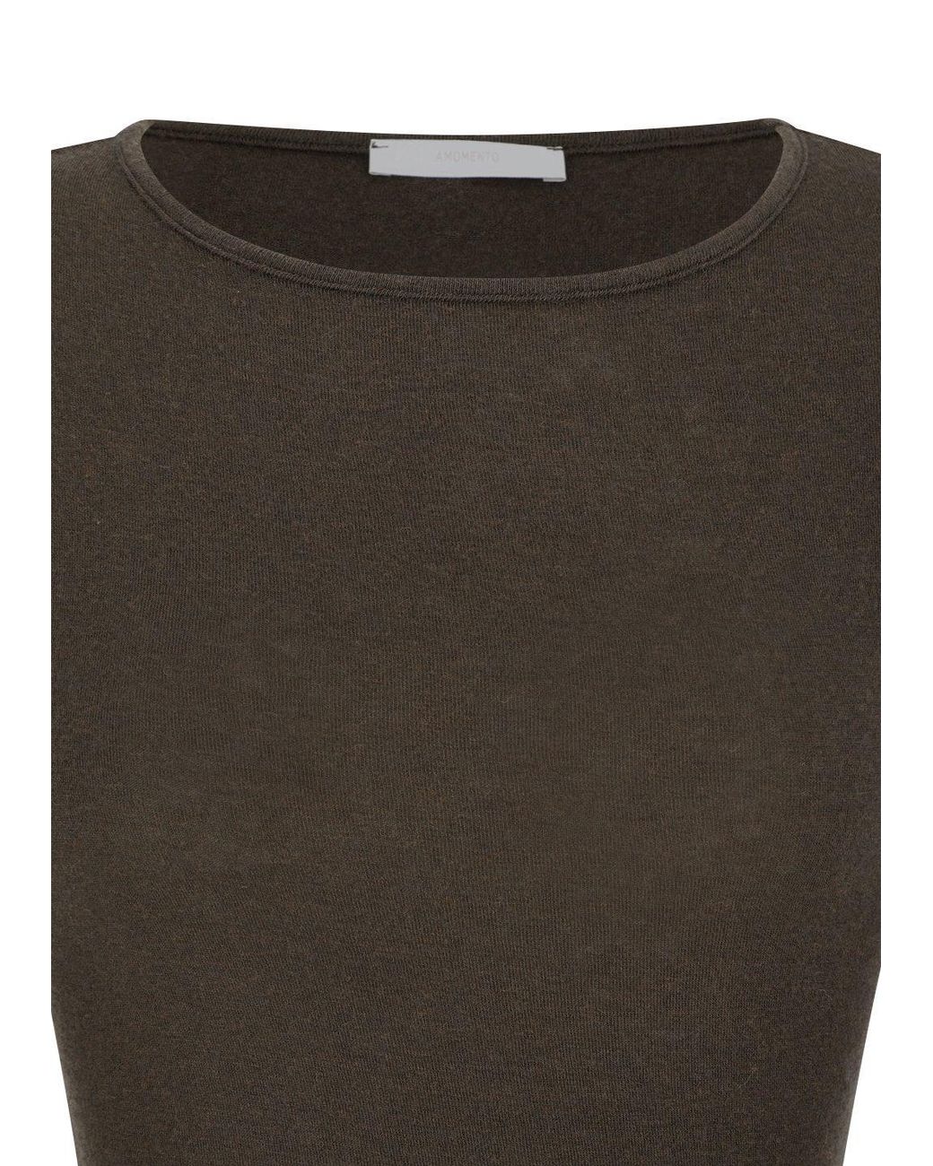 Amomento Brown Round T-Shirt
