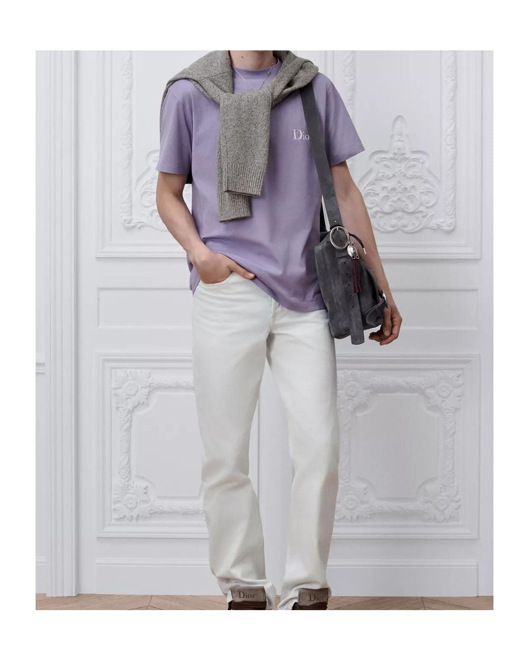 Dior Purple T-Shirt With Embroidery, Relaxed Fit for men