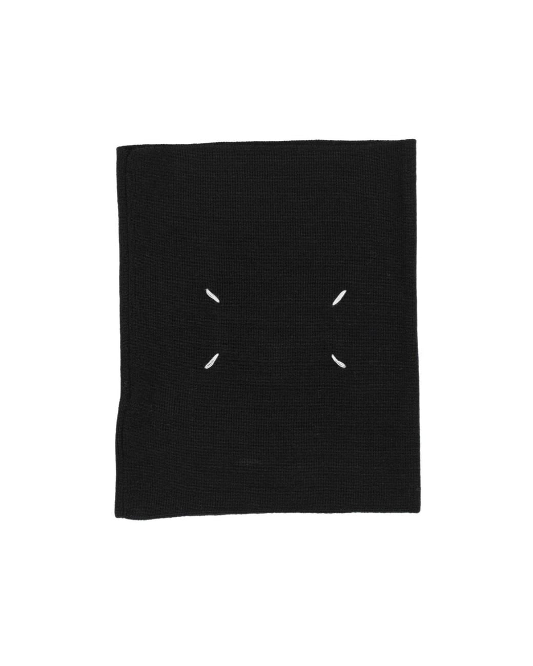 Maison Margiela Black Solid-Color Lightweight Wool Neck Gaiter