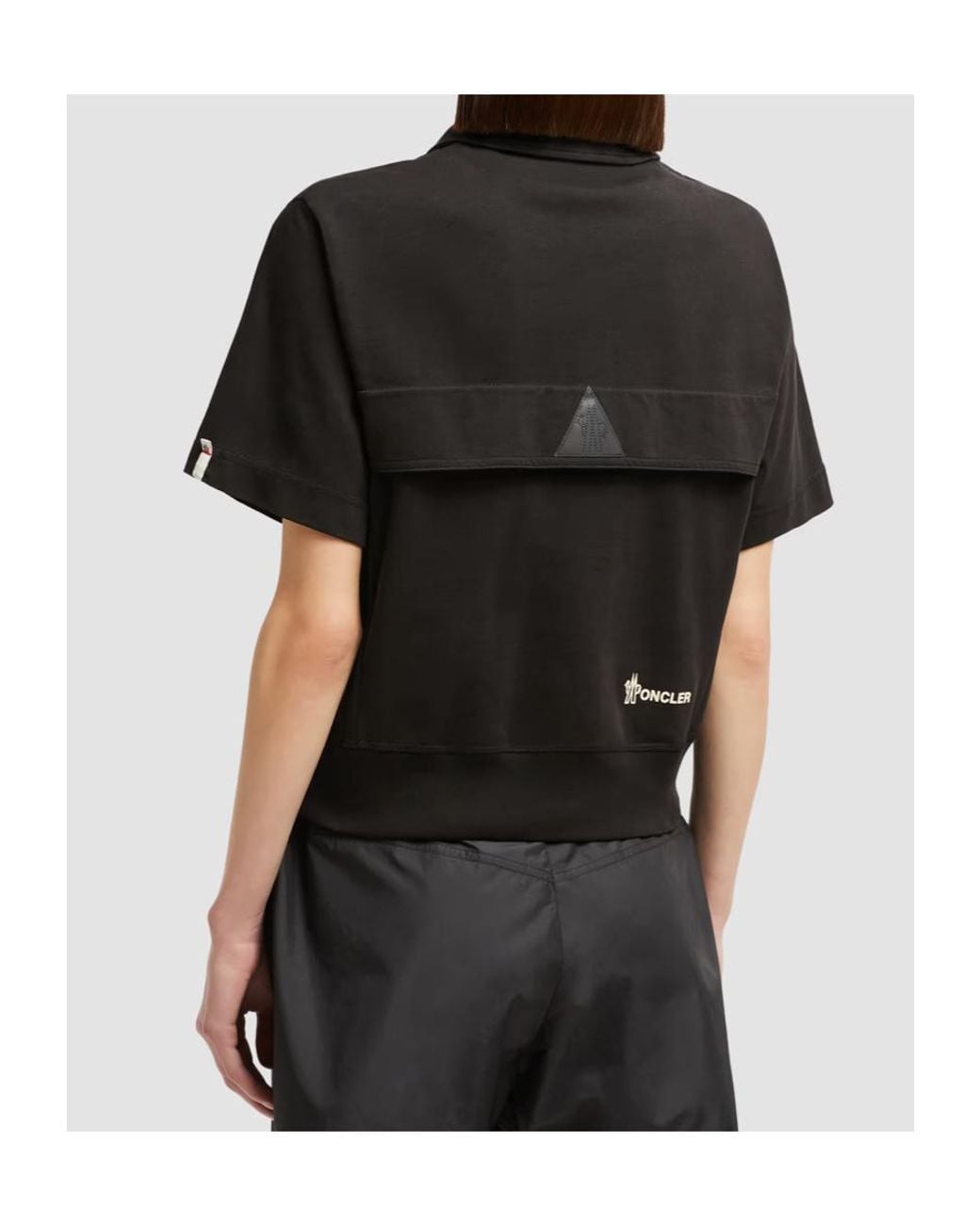 Moncler Black Grenoble Logo Patch Polo Shirt