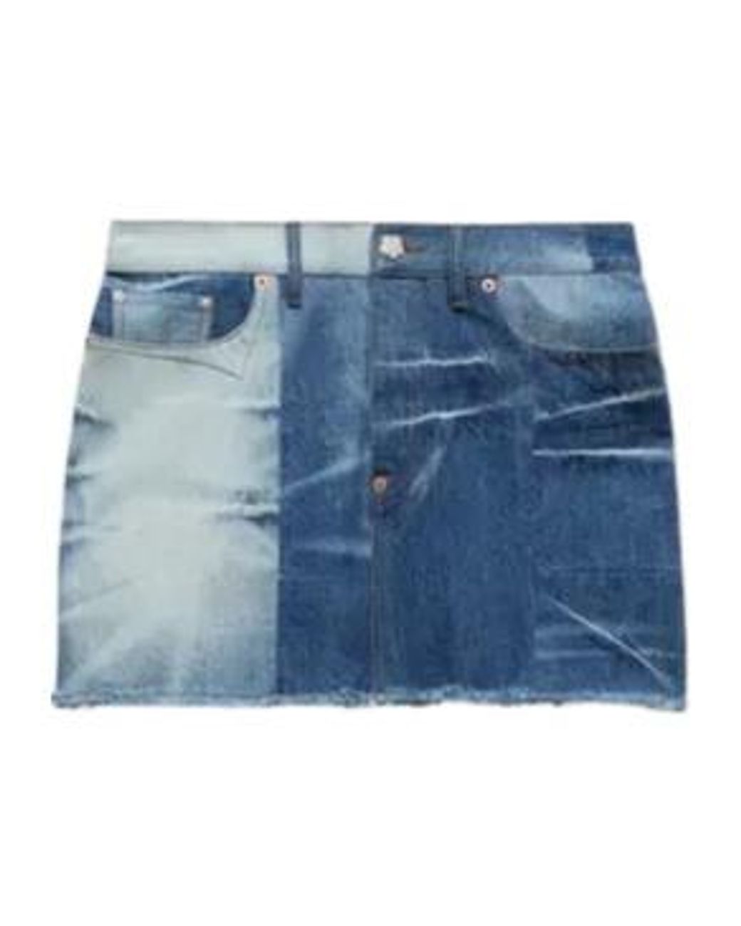 KENZO Blue Patchwork Short Denim Skirt