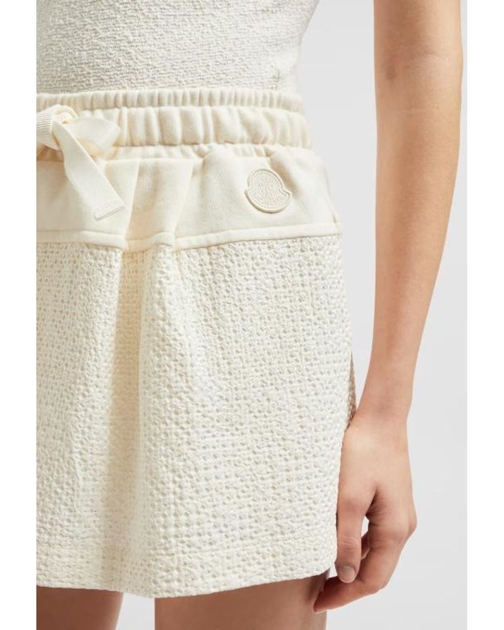 Moncler Natural Drawstring Mini Skirt