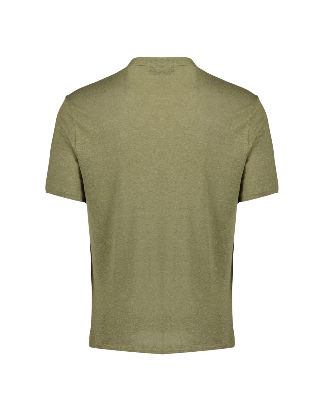Officine Generale Green Officine Générale Garment-Dyed Linen T-Shirt for men