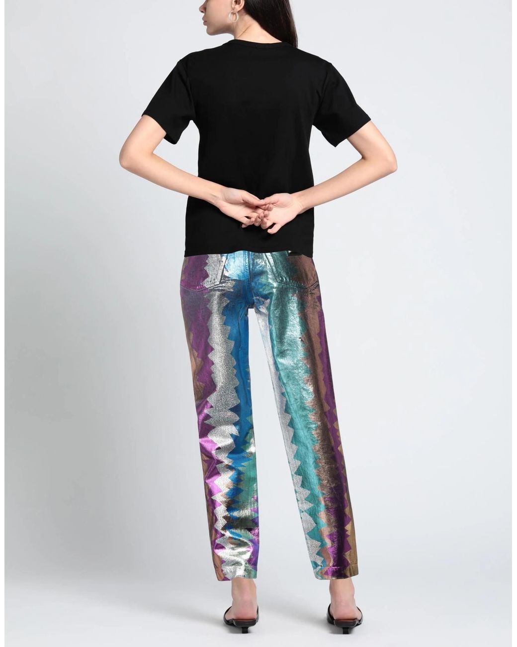 Dolce & Gabbana Blue Colored Metallic Jeans