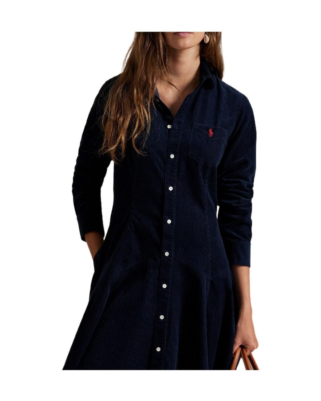 Polo Ralph Lauren Blue Cord Shirt Dress