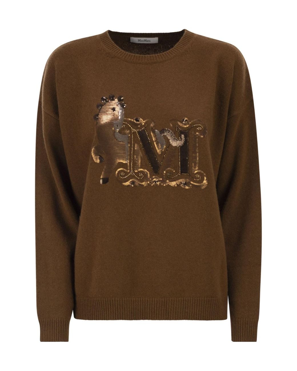 Max Mara Brown Mxmterra Oversized Jumper