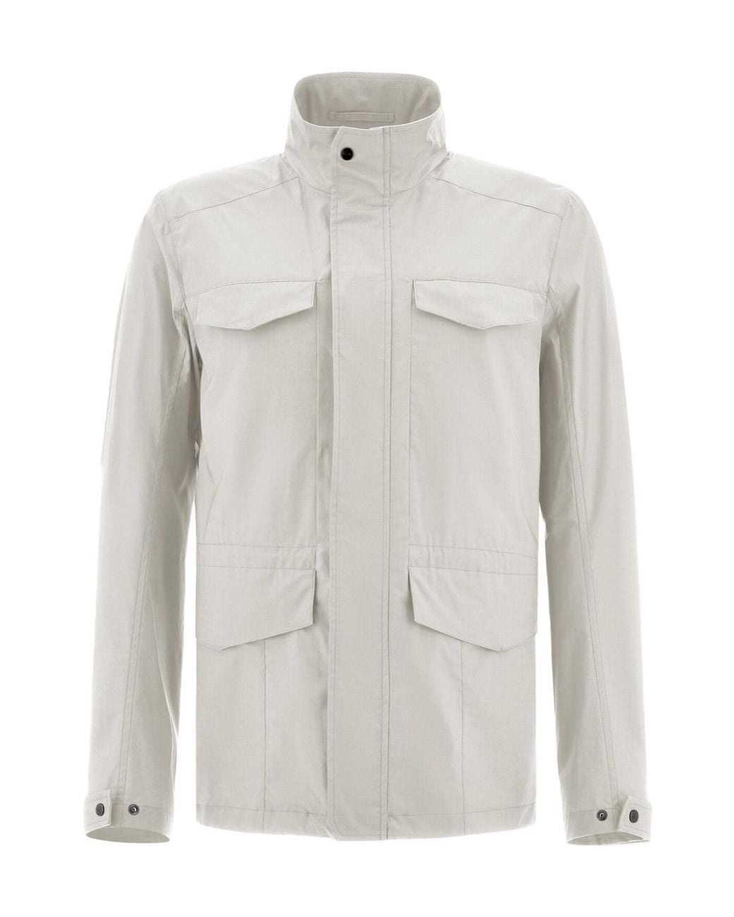 Herno White High Collar Long Sleeve Casual Jacket for men