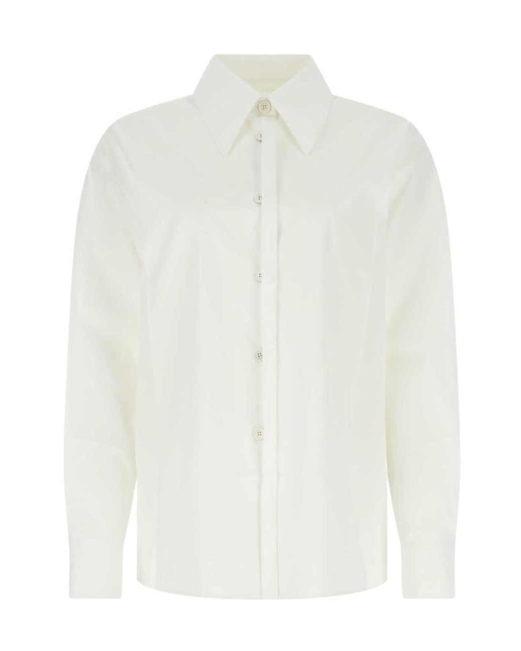 Jil Sander White Buttoned Long-Sleeved Shirt