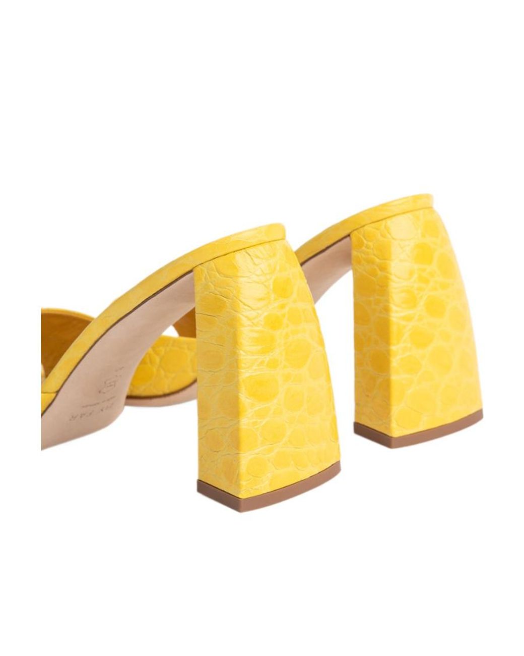 By Far Yellow Michele Squared-Toe Mules