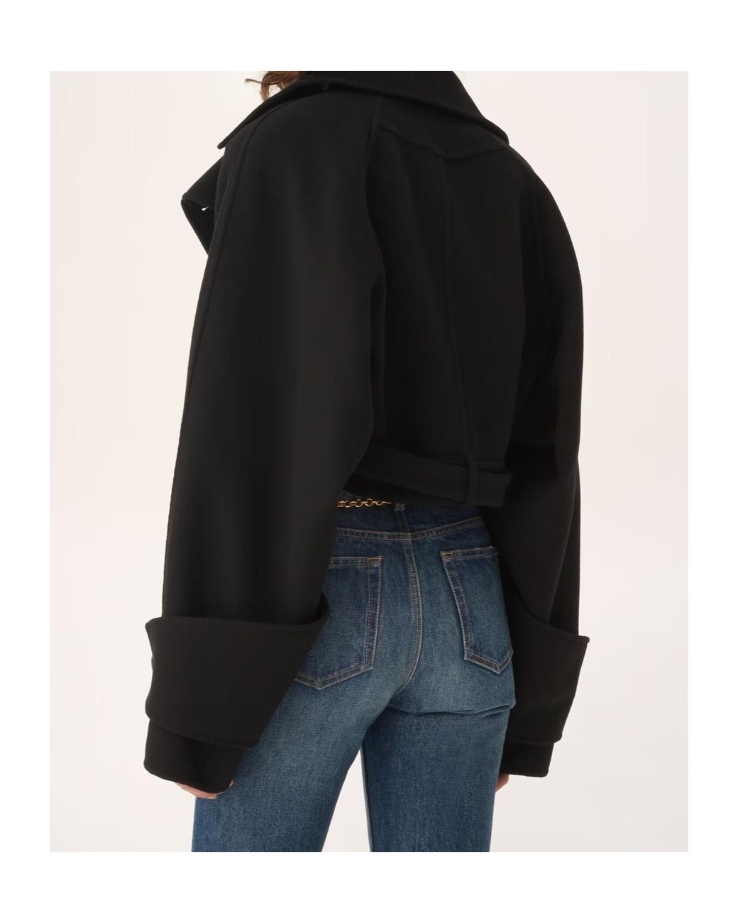Chloé Black Chloé Double-Face Cropped Coat