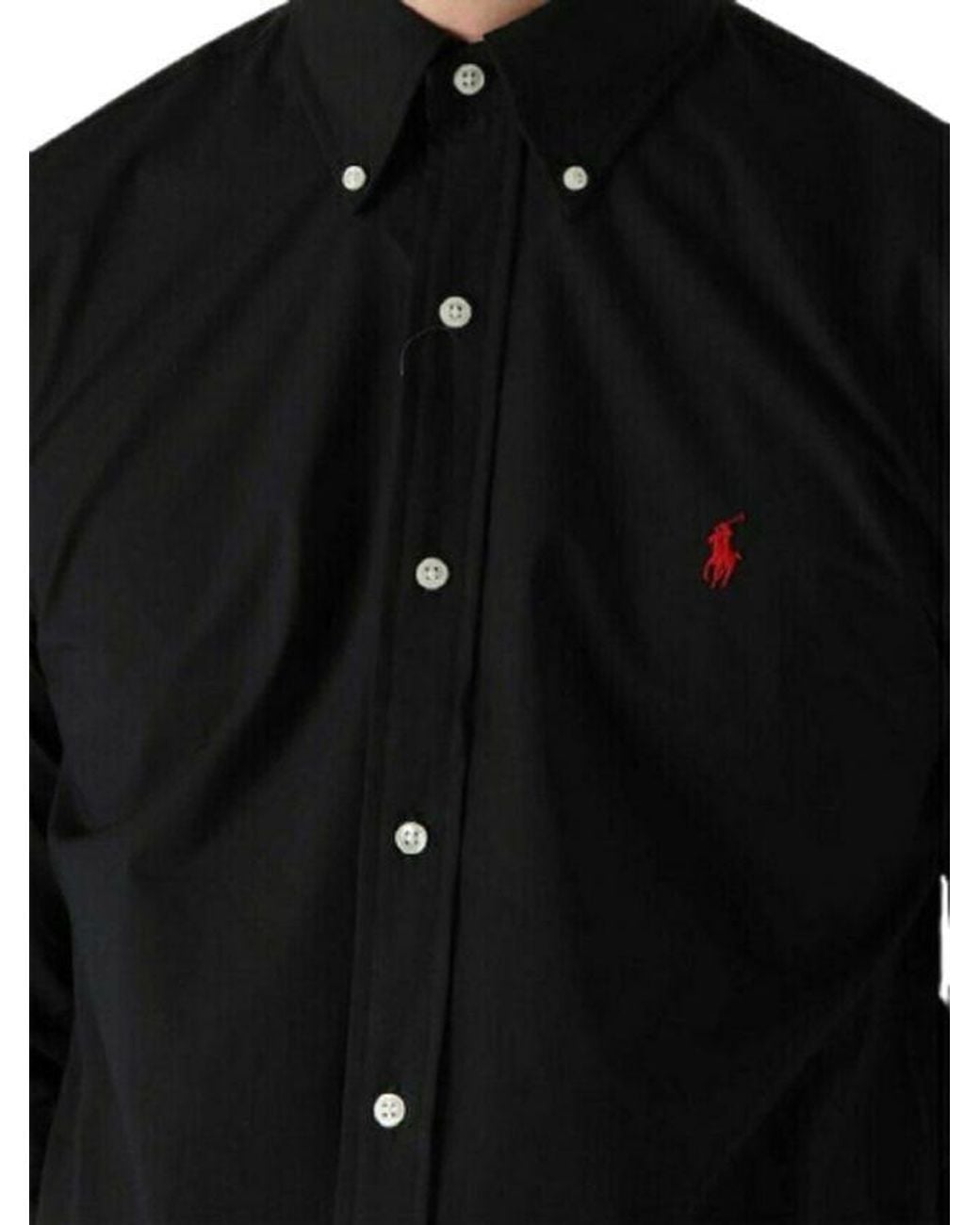 Polo Ralph Lauren Black Polo Pony Cotton Shirt for men