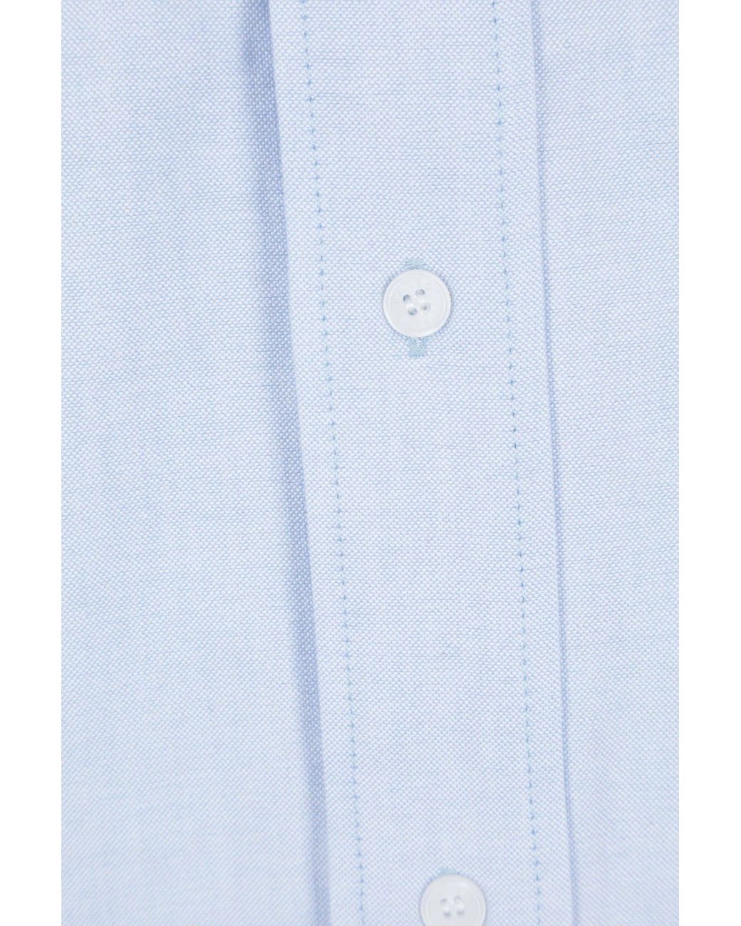 KENZO Blue Boke Flower Logo Embroidered Buttoned Shirt for men