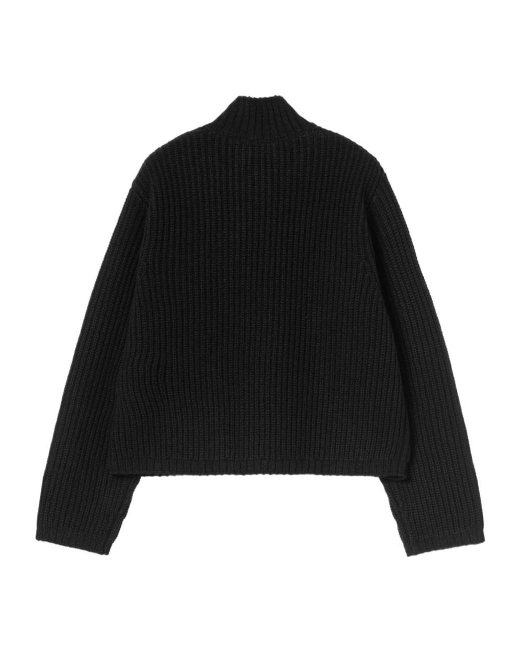 Carhartt Black W' Detroit Half-Zip Ribbed Knit Sweater