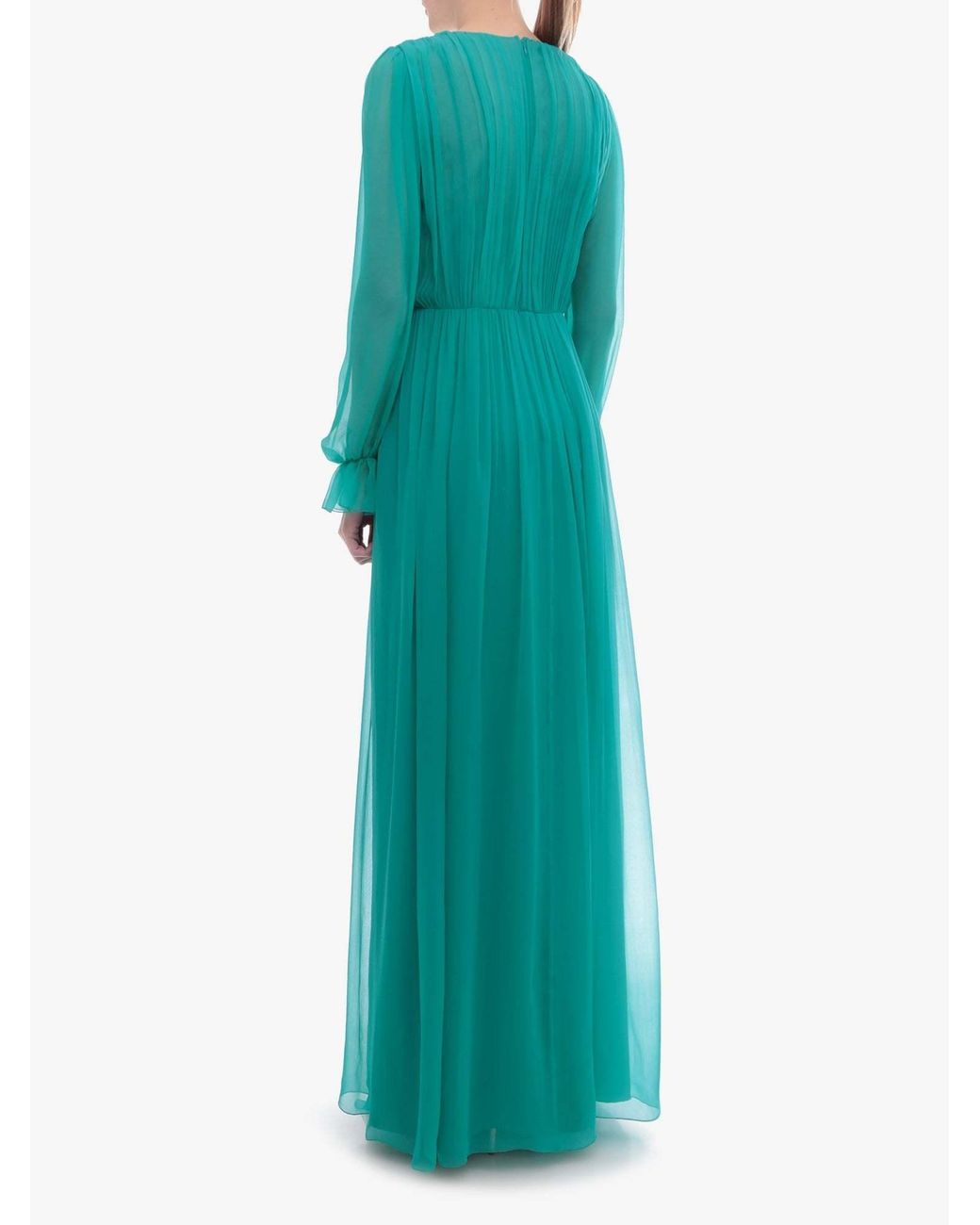 Alberta Ferretti Green Long-Sleeve Maxi Dress