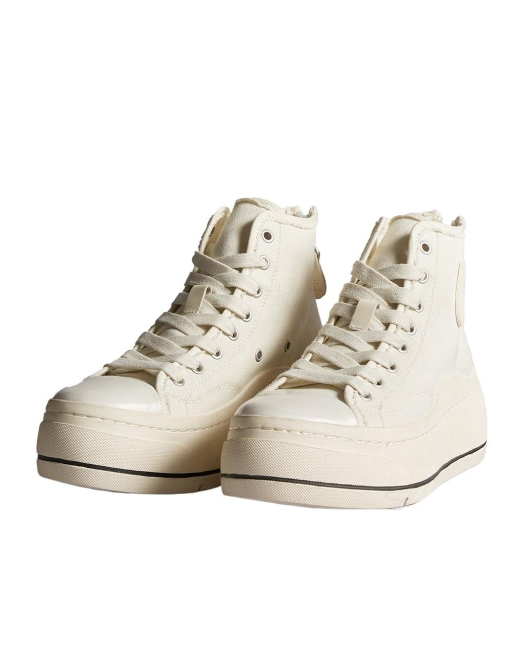 R13 Natural Round-Head High-Top Casual Shoes