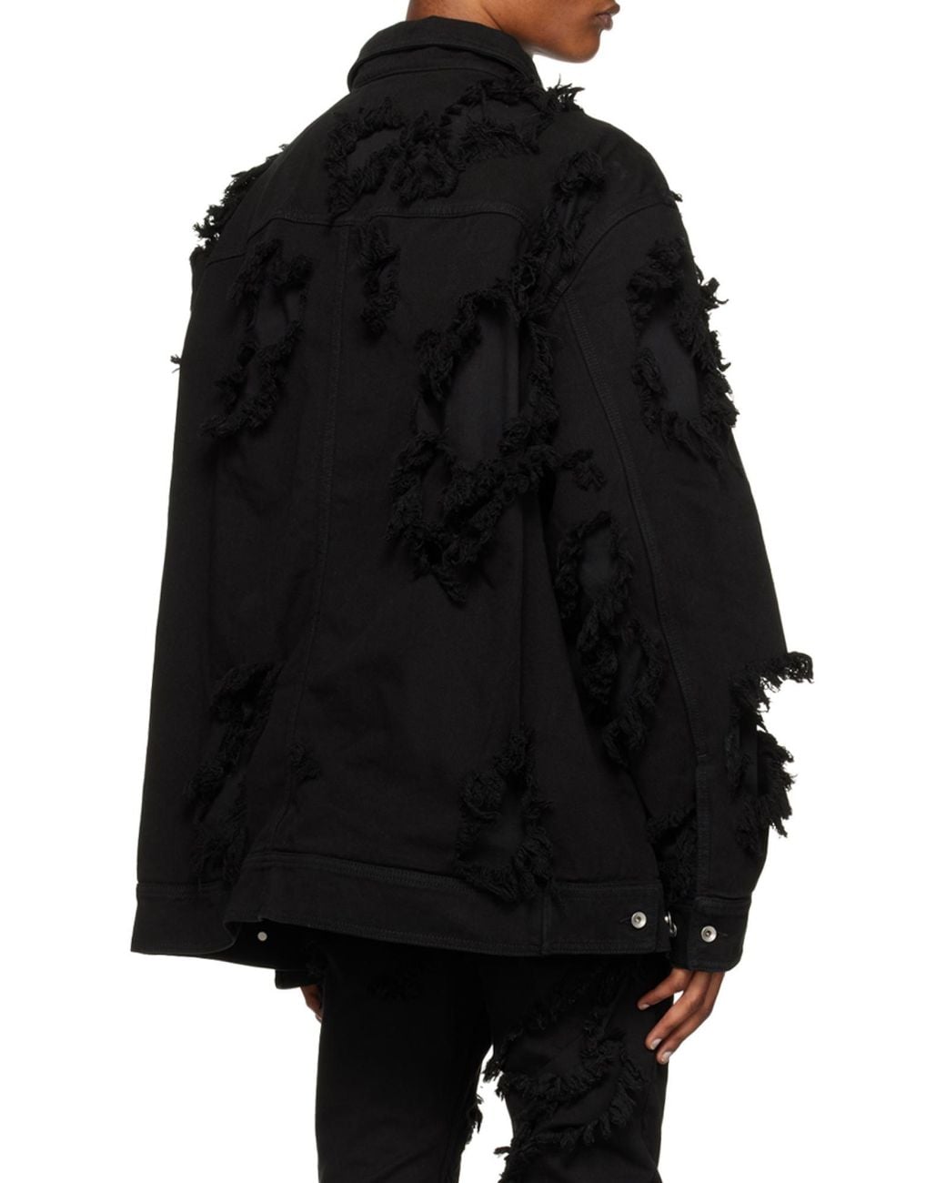 Rick Owens Black Layered Detailed Jacket for men