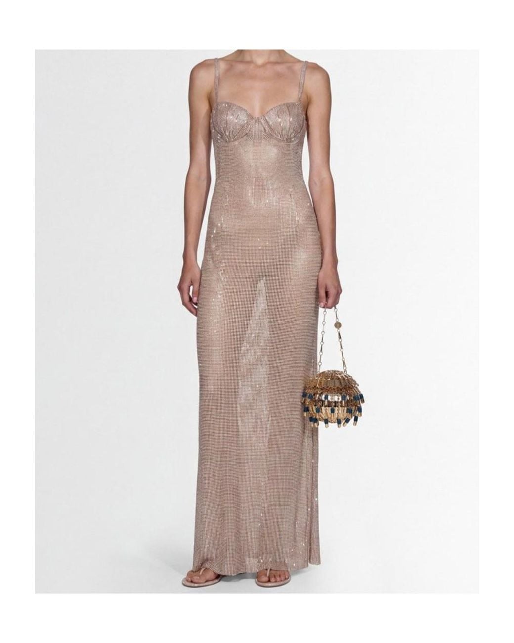 GIUSEPPE DI MORABITO Natural Crystal-Embellished Dress