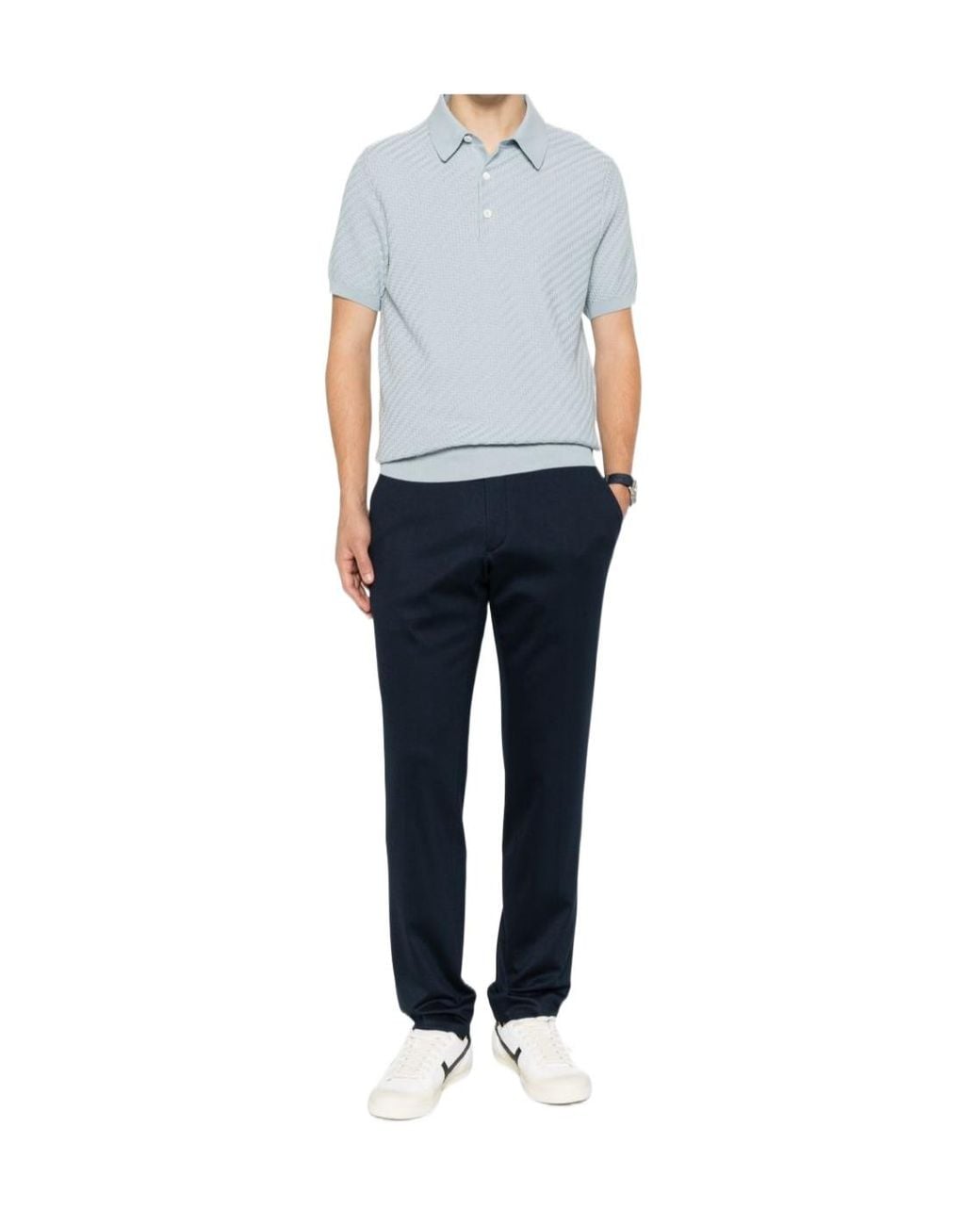 Brioni Green Weaving Polo Plot for men