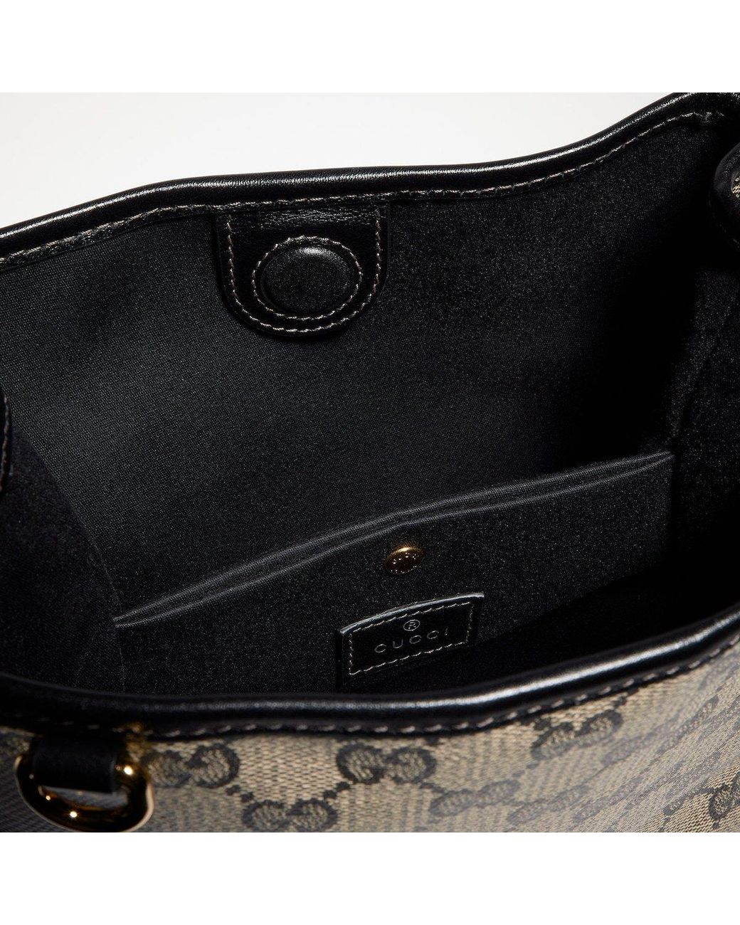 Gucci Gray Gg Emblem Mini Bucket Bag