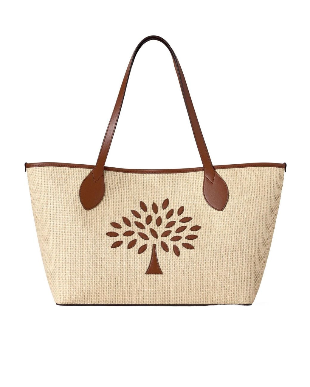 Mulberry Natural Straw-Woven Tote Bag